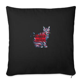 Kamala Für Das Patriotische Katzendesign Des - Sofakissen mit Füllung 45 x 45 cm - Schwarz - Vorne