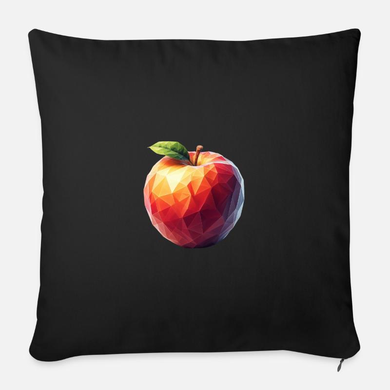 Polygone de pomme - Coussin et housse de 45 x 45 cm - noir