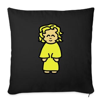 girl - Sofa pillow with filling 45cm x 45cm - black - Front