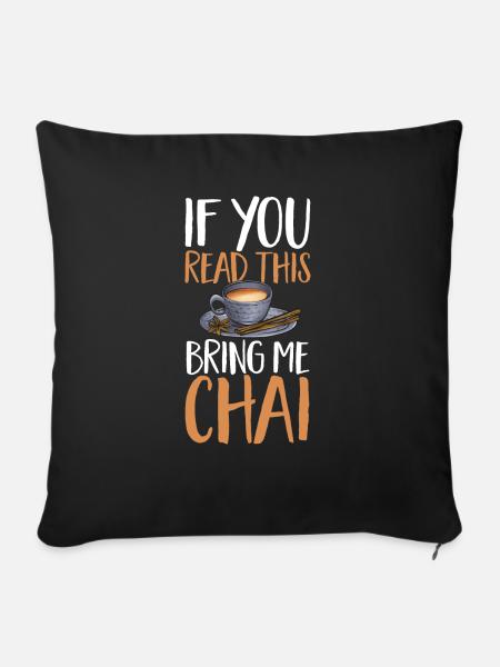 Chai Tee Masala Chai - Sofakissen mit Füllung 45 x 45 cm - Schwarz