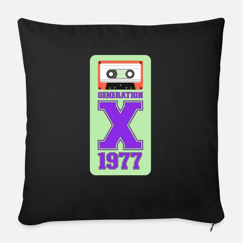 1977 Generation X New Wave - Sofakissen mit Füllung 45 x 45 cm - Schwarz