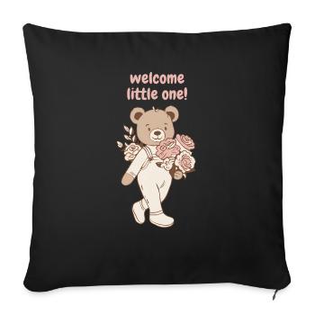 Welcome little one - Sofakissen mit Füllung 45 x 45 cm - Schwarz - Vorne