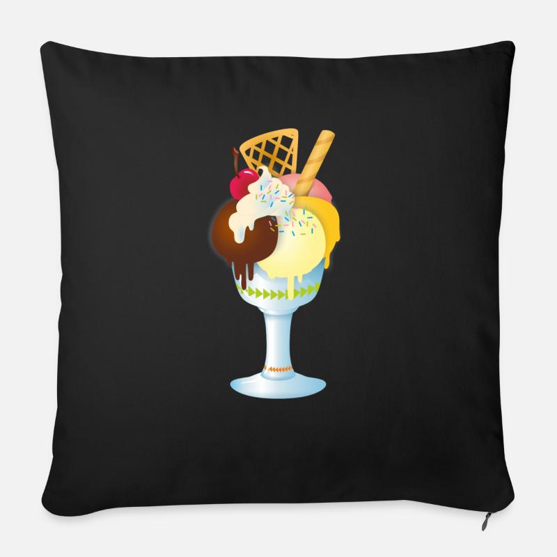 Eiscreme - Sofakissen mit Füllung 45 x 45 cm - Schwarz