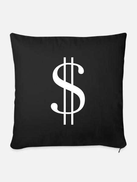 Dollar weiß - Sofakissen mit Füllung 45 x 45 cm - Schwarz