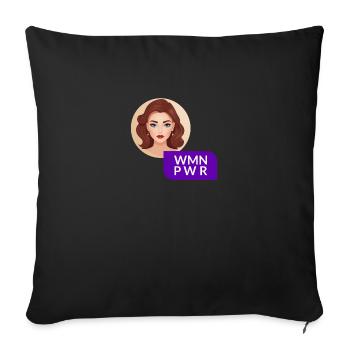 WMN PWR - Visage Féminin - 06 - Coussin et housse de 45 x 45 cm - noir - Devant