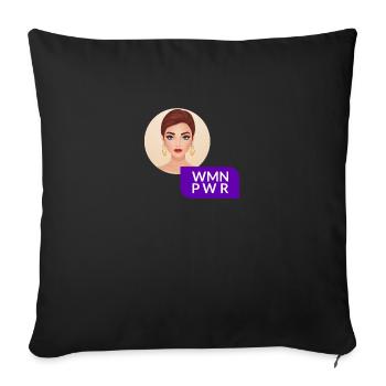 WMN PWR - Visage Féminin - 01 - Coussin et housse de 45 x 45 cm - noir - Devant