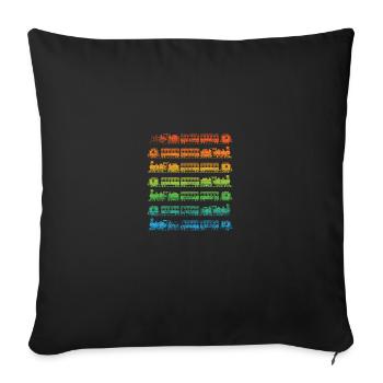 Chemin de fer conducteurs de trains miniatures - Coussin et housse de 45 x 45 cm - noir - Devant