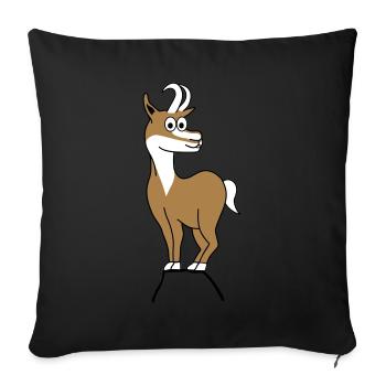Berggams, chamois sur la montagne - Coussin et housse de 45 x 45 cm - noir - Devant