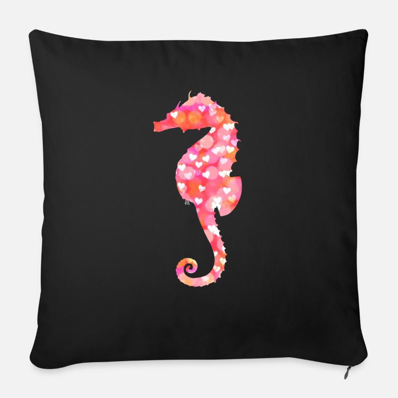 Seepferdchen - Sofakissen mit Füllung 45 x 45 cm - Schwarz
