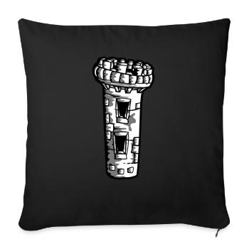 Medieval Tower Castle - Sofa pillow with filling 45cm x 45cm - black - Front