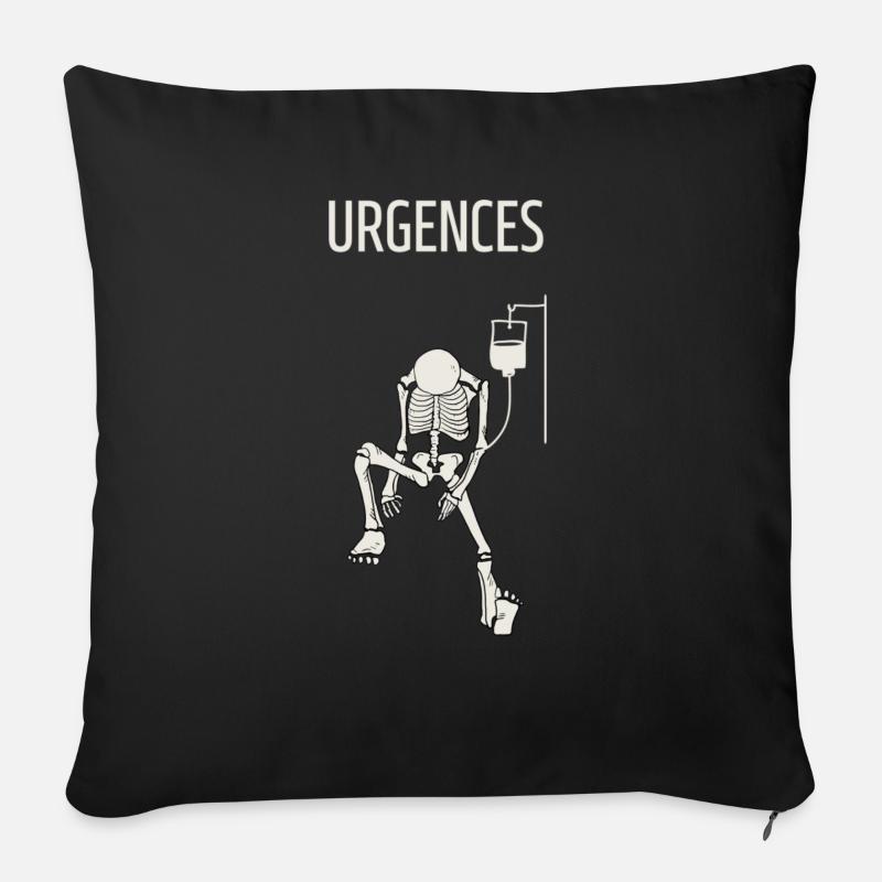 URGENCES - Coussin et housse de 45 x 45 cm - noir