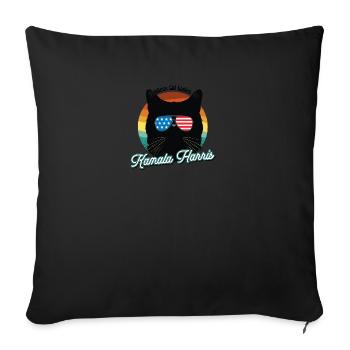 Cat Ladies for Kamala Harris 2024 - Cat Lady for - Sofa pillow with filling 45cm x 45cm - black - Front