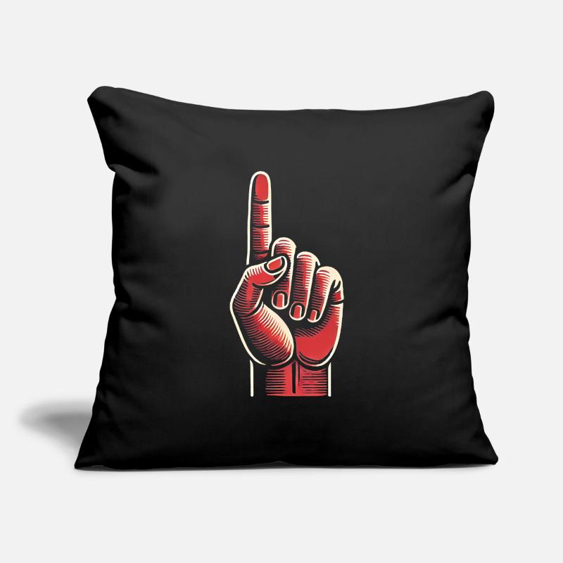 Conception audacieuse de geste de la main rouge Coussin et housse de 45 x 45 cm