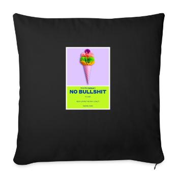 NO BULLSHIT PLEASE - Coussin et housse de 45 x 45 cm - noir - Devant