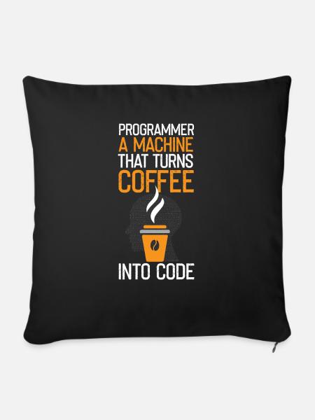 Lustiger Programmierer Spruch - Sofakissen mit Füllung 45 x 45 cm - Schwarz