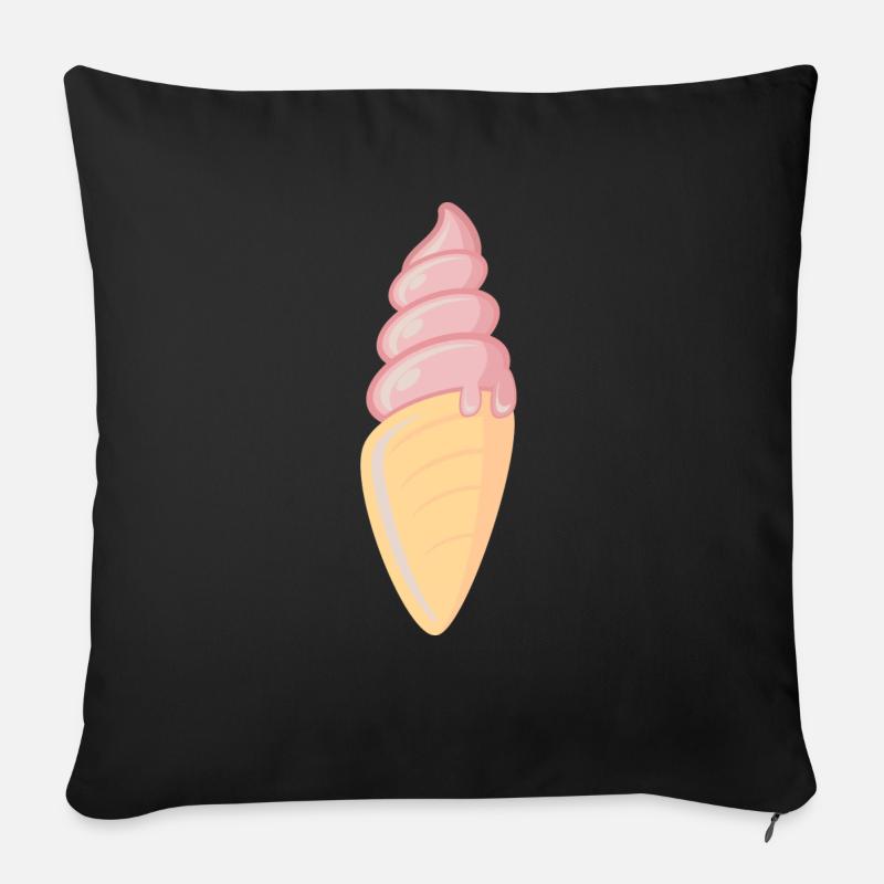 Ice Cream / Eiscreme / Softeis - Sofakissen mit Füllung 45 x 45 cm - Schwarz