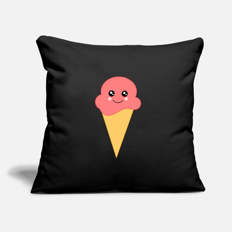 Eis Eiscreme Erdbeereis Sofakissen mit Füllung 45 x 45 cm