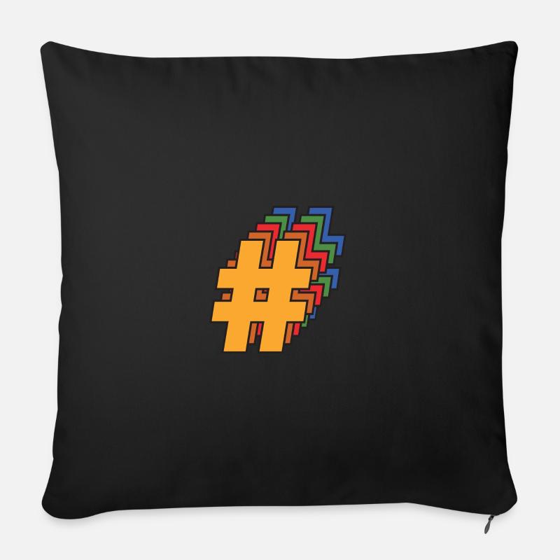 Hashtag - Coussin et housse de 45 x 45 cm - noir