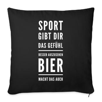 Bier Besser Aussehen Lustiger Bier Spruch - Sofakissen mit Füllung 45 x 45 cm - Schwarz - Vorne