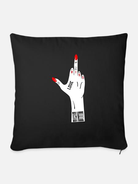 Kiss Love Och Neee! - Sofakissen mit Füllung 45 x 45 cm - Schwarz