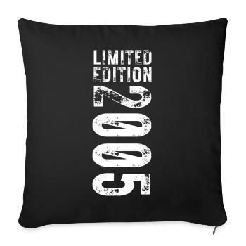 limited edition 2005 18. Geburtstag - Sofakissen mit Füllung 45 x 45 cm - Schwarz - Vorne