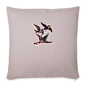 Volée d’oiseaux - Coussin et housse de 45 x 45 cm - taupe clair - Devant