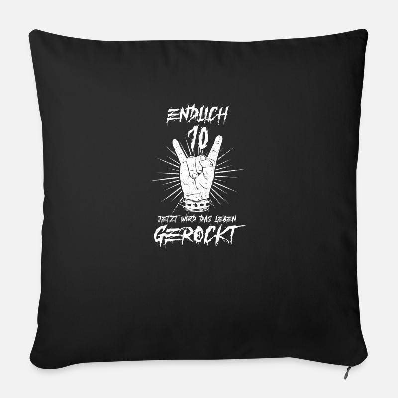 ENDLICH 10 - 10. Geburtstag - Sofakissen mit Füllung 45 x 45 cm - Schwarz