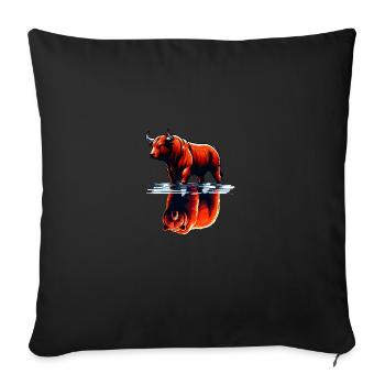 Bull and Bear Stock Market Stock Market Trader - Sofa pillow with filling 45cm x 45cm - black - Front