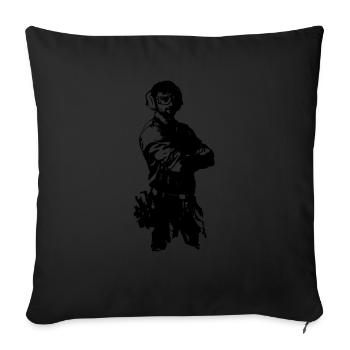 Carpenter, handyman, builder, worker - Sofa pillow with filling 45cm x 45cm - black - Front