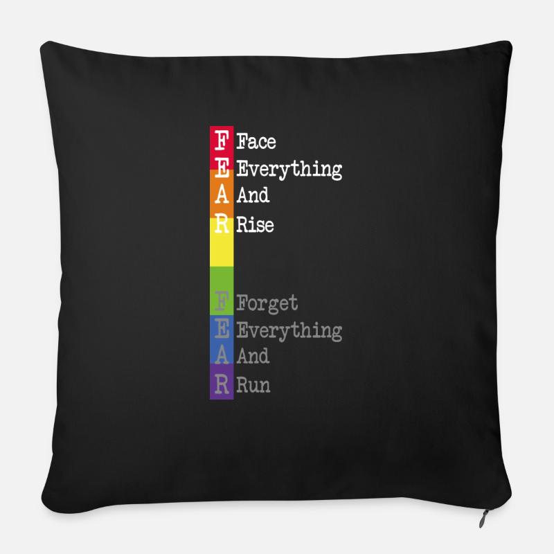 Fear Kampfgeist positiv denken Kraft Stark LGBT - Sofakissen mit Füllung 45 x 45 cm - Schwarz