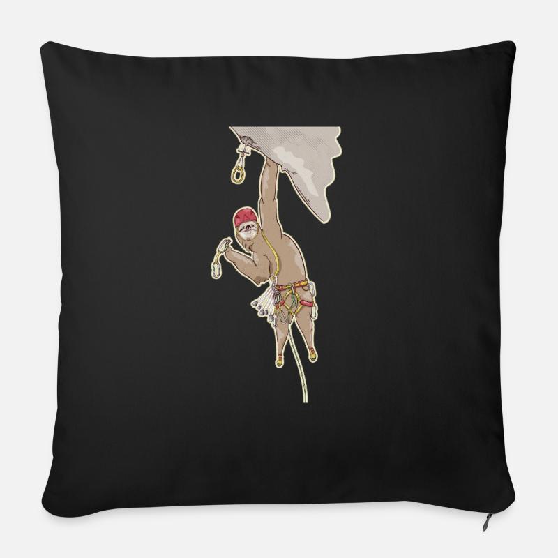 Sloth rock climbing - Sofa pillow with filling 45cm x 45cm - black