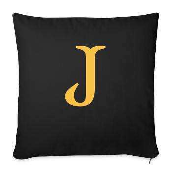 J - Sofa pillow with filling 45cm x 45cm - black - Front