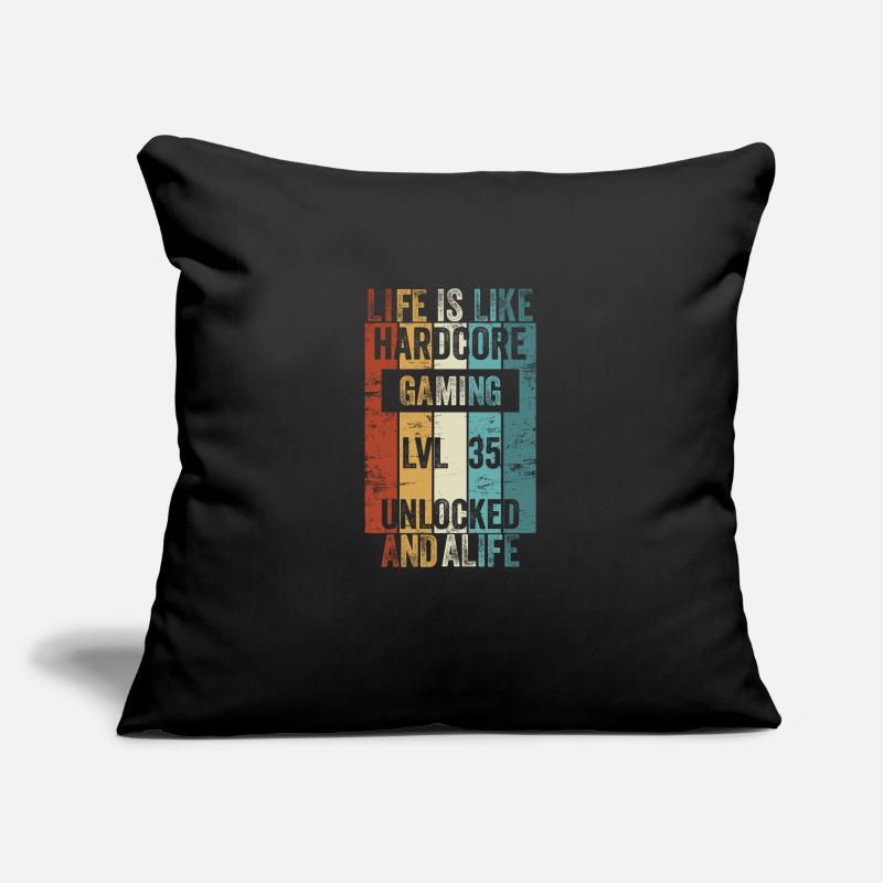 Level 35 Life, c’est comme le Hardcore Gaming Coussin et housse de 45 x 45 cm