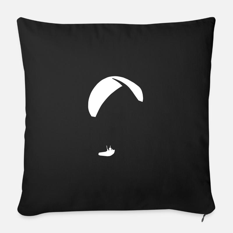 Paragleiter Gleitschirm Paraglider - Sofakissen mit Füllung 45 x 45 cm - Schwarz