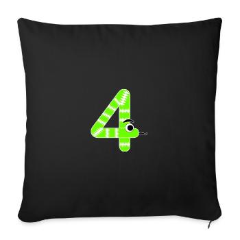 Numéro quatre 4 enfants anniversaire serpent - Coussin et housse de 45 x 45 cm - noir - Devant