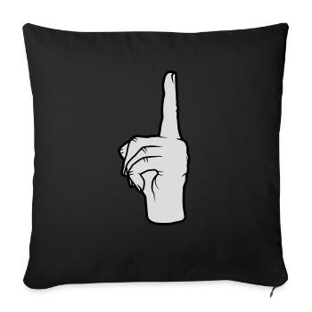 Pointez du doigt vers le haut - Coussin et housse de 45 x 45 cm - noir - Devant
