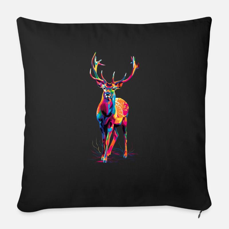 Reh - Sofakissen mit Füllung 45 x 45 cm - Schwarz