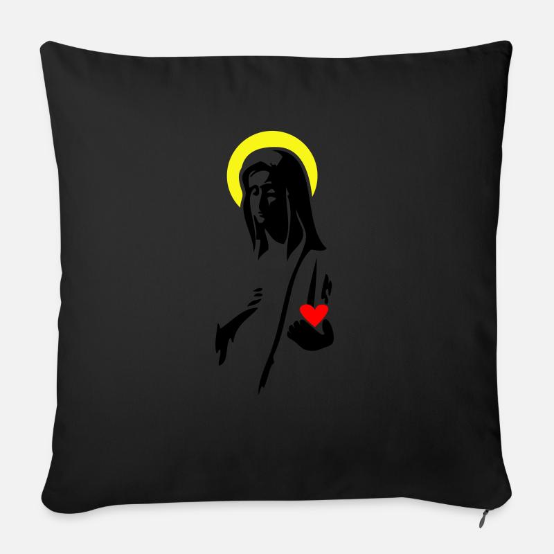 Maria - Sofakissen mit Füllung 45 x 45 cm - Schwarz