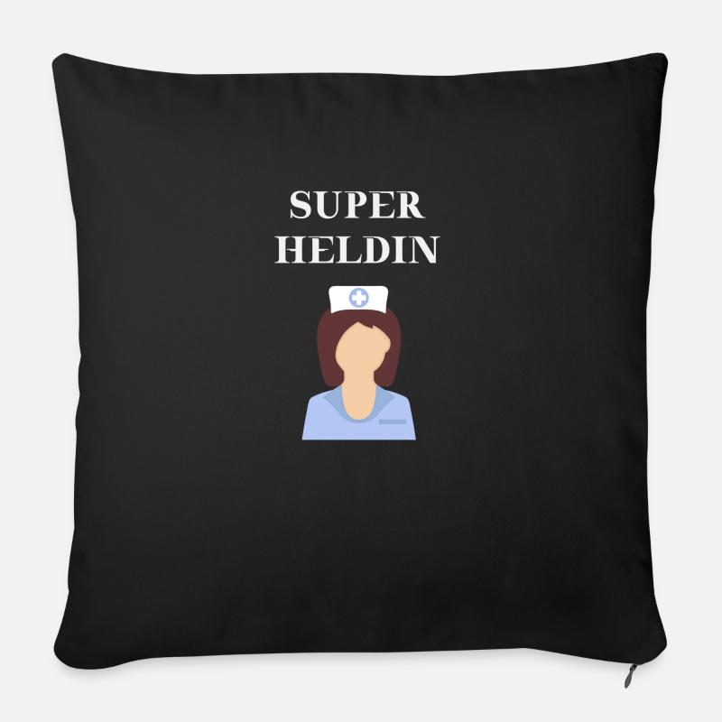 Krankenschwester - Superheldin Geschenkidee - Sofakissen mit Füllung 45 x 45 cm - Schwarz