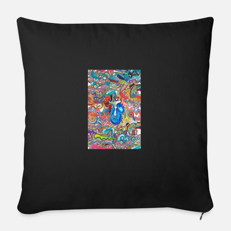 Jazz 4 und Graffiti - Sofakissen mit Füllung 45 x 45 cm - Schwarz