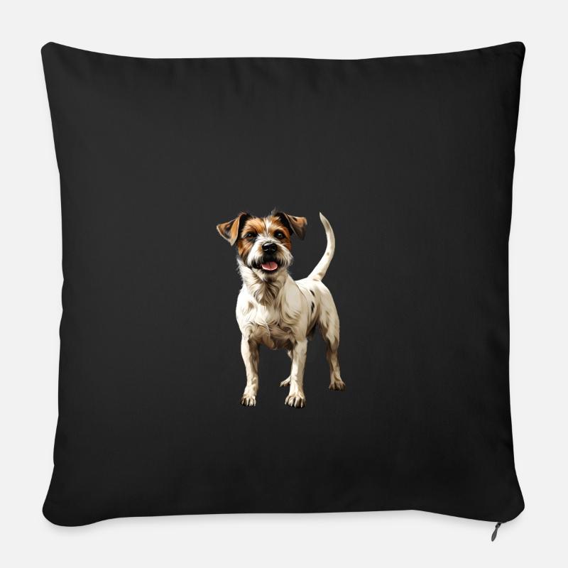 Jack Russel Terrier - Coussin et housse de 45 x 45 cm - noir