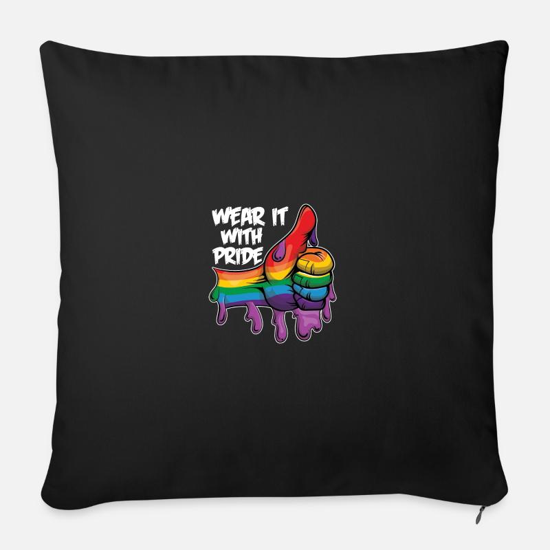 LGBT - Coussin et housse de 45 x 45 cm - noir