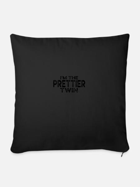 Prettier Twin Funny Twin - Sofakissen mit Füllung 45 x 45 cm - Schwarz