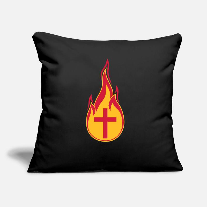 feu flammes chaud brûlé brûlé torche loder Coussin et housse de 45 x 45 cm