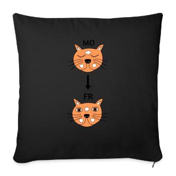 Monday to Friday - Sofa pillow with filling 45cm x 45cm - black - Front