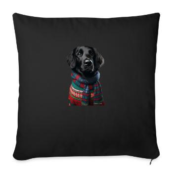 Flat-Coated Retriever Weihnachten - Sofakissen mit Füllung 45 x 45 cm - Schwarz - Vorne