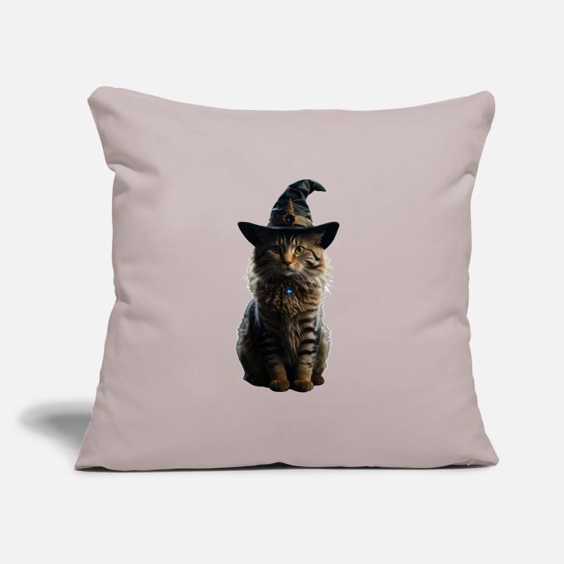 Chat sorcière Halloween Coussin et housse de 45 x 45 cm
