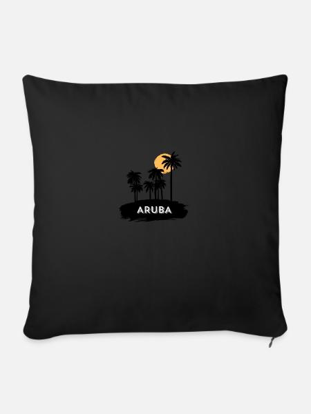 Aruba Trip Holiday - Sofakissen mit Füllung 45 x 45 cm - Schwarz
