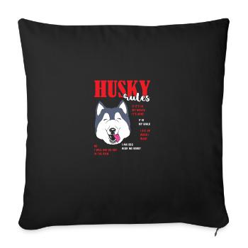 Siberian Husky - Sofa pillow with filling 45cm x 45cm - black - Front
