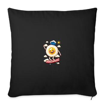 Flat Egg Skateboard - Sofa pillow with filling 45cm x 45cm - black - Front